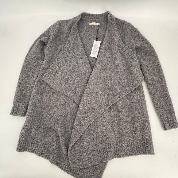 UGG Phoebe Wrap II Cardigan Size XS Open Front Damaged Knit Pockets Draped - Picture 2 of 15